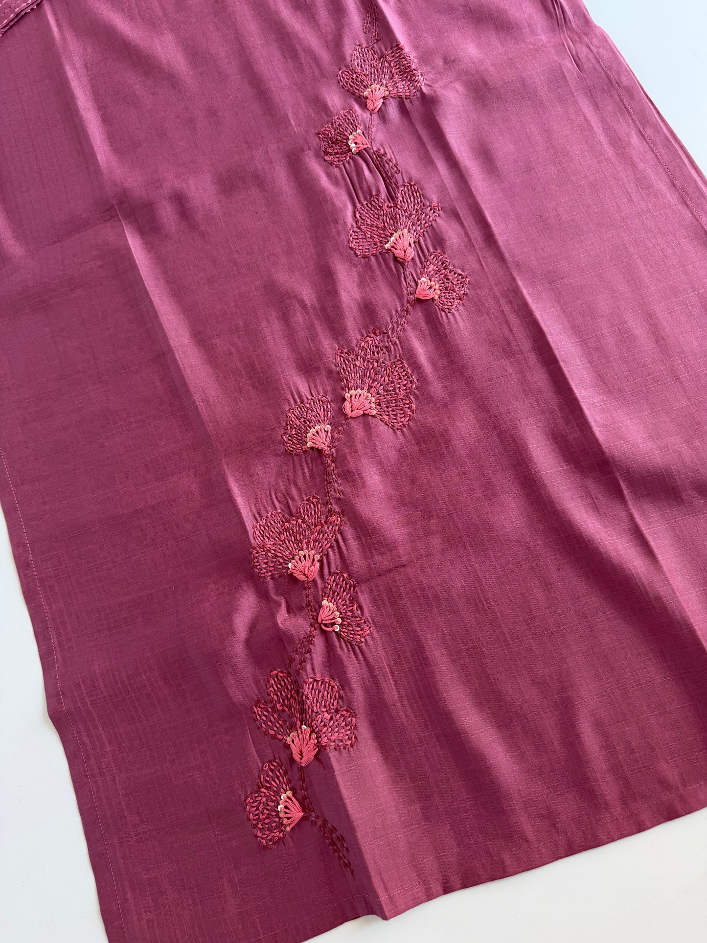 K018 - Mul muslin embroidered straight Kurti