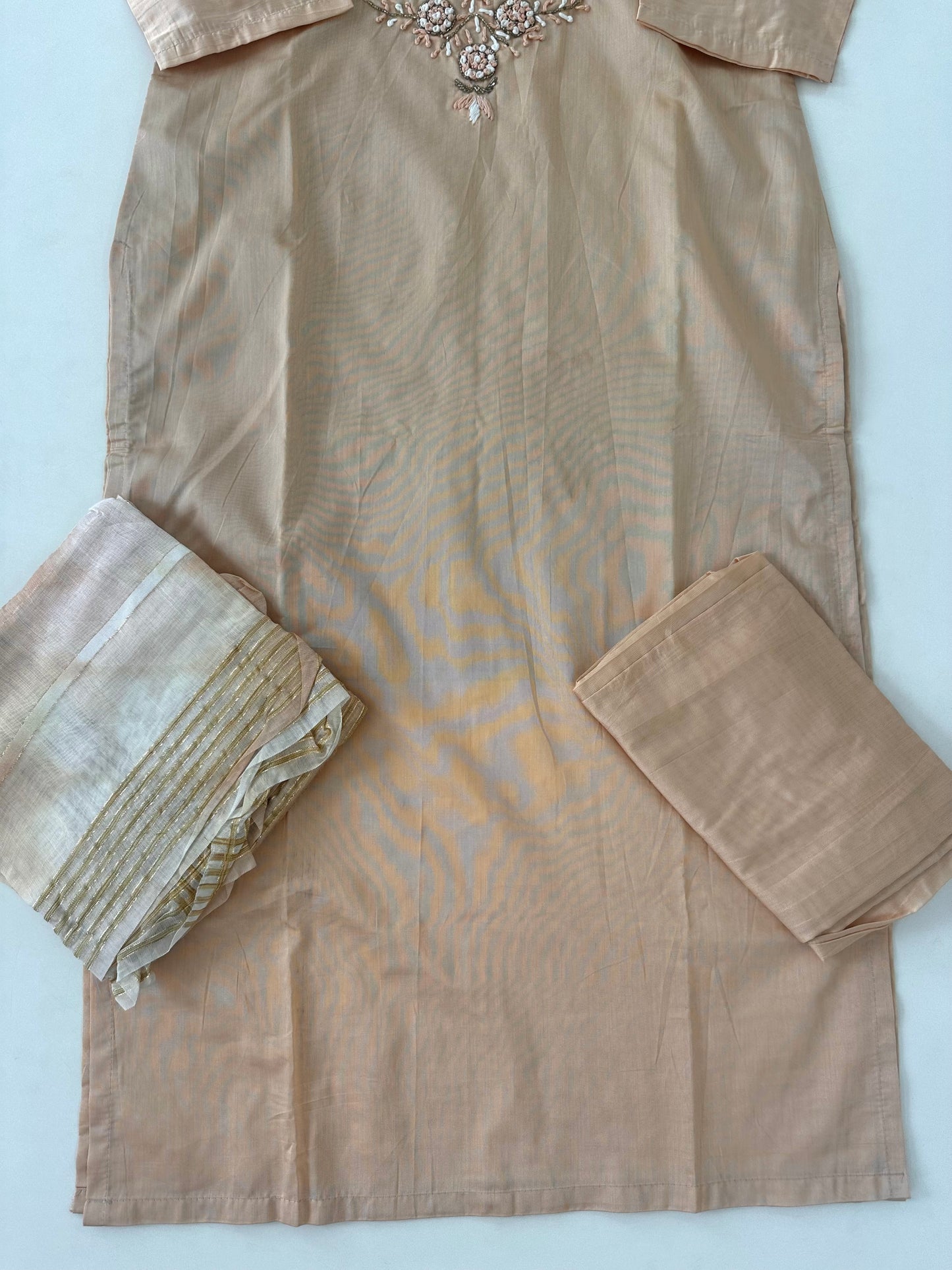 D226 - Roman silk straight kurti with pants and dupatta