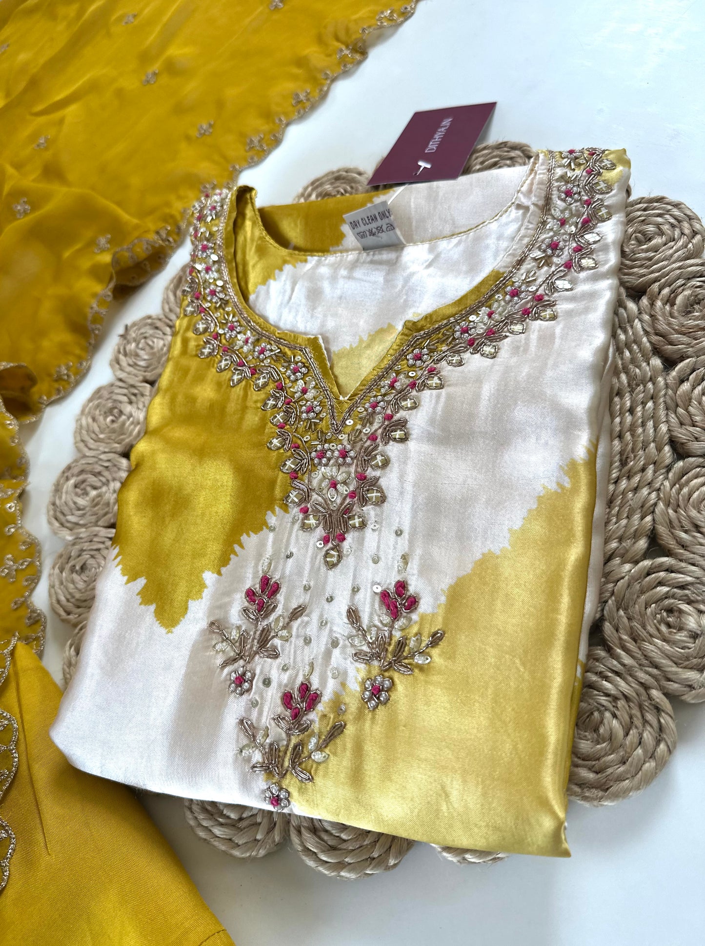 K145 - Gaji silk kurti with pants and dupatta