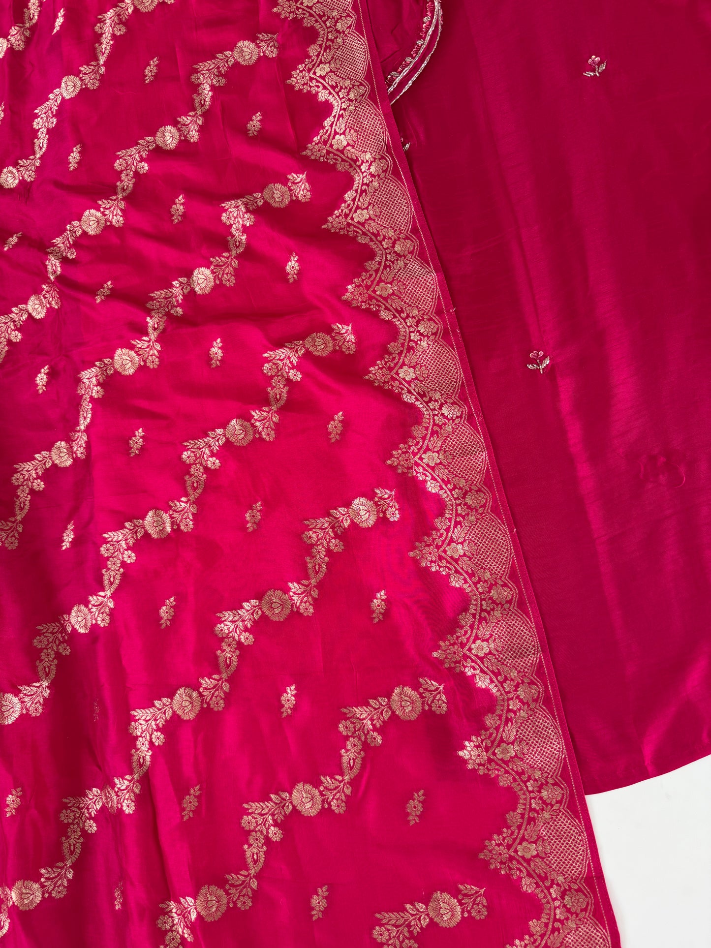 K640 - Dola silk Handwork straight Kurti with pants and dupatta