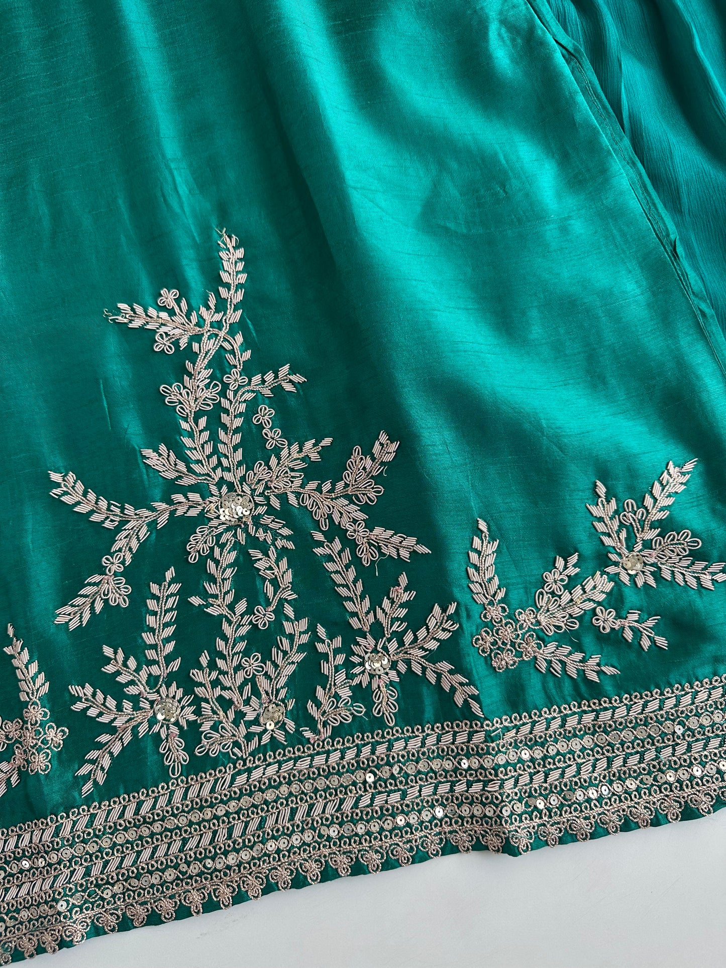 K199 - Russian silk handwork Kurti with sharara and dupatta