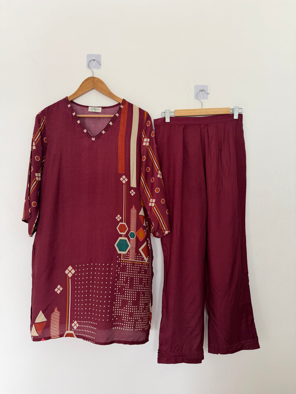 K348 - Muslin embroidered coord set