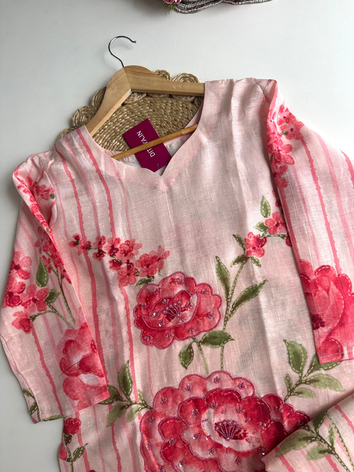 K002 - Russian silk floral coord set