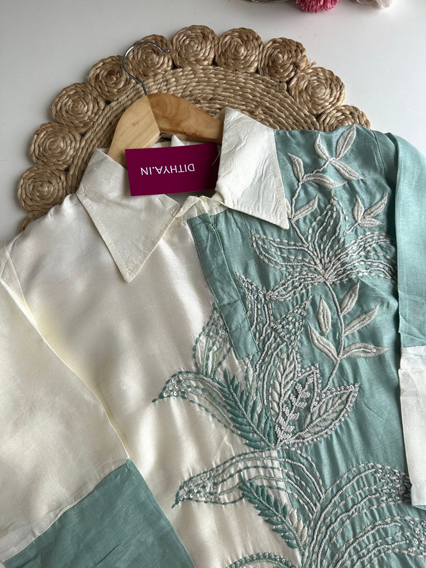 K427 - Handwork Russian silk coord set