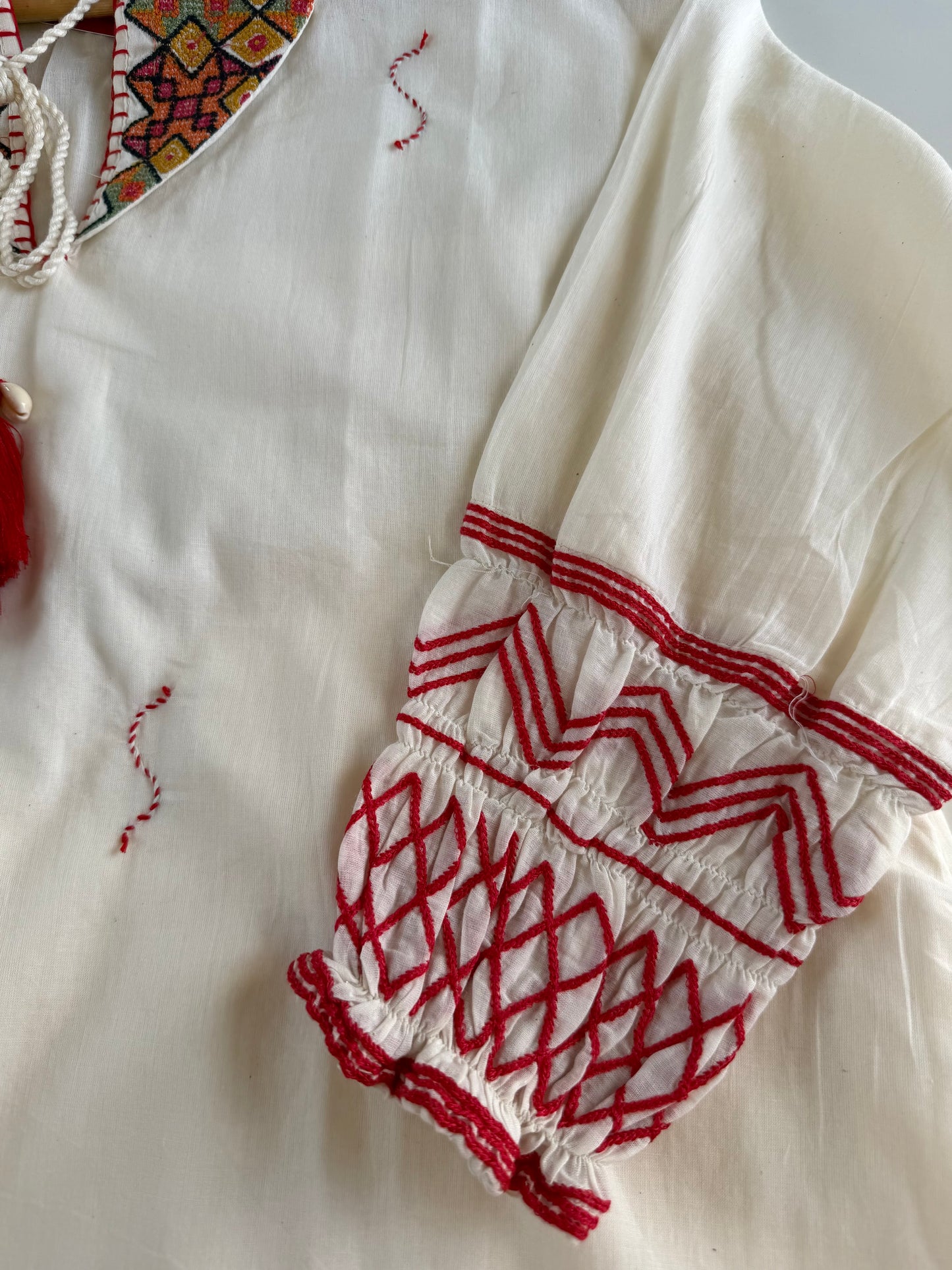 K434 - Cotton embroidered Aline Kurti with pants