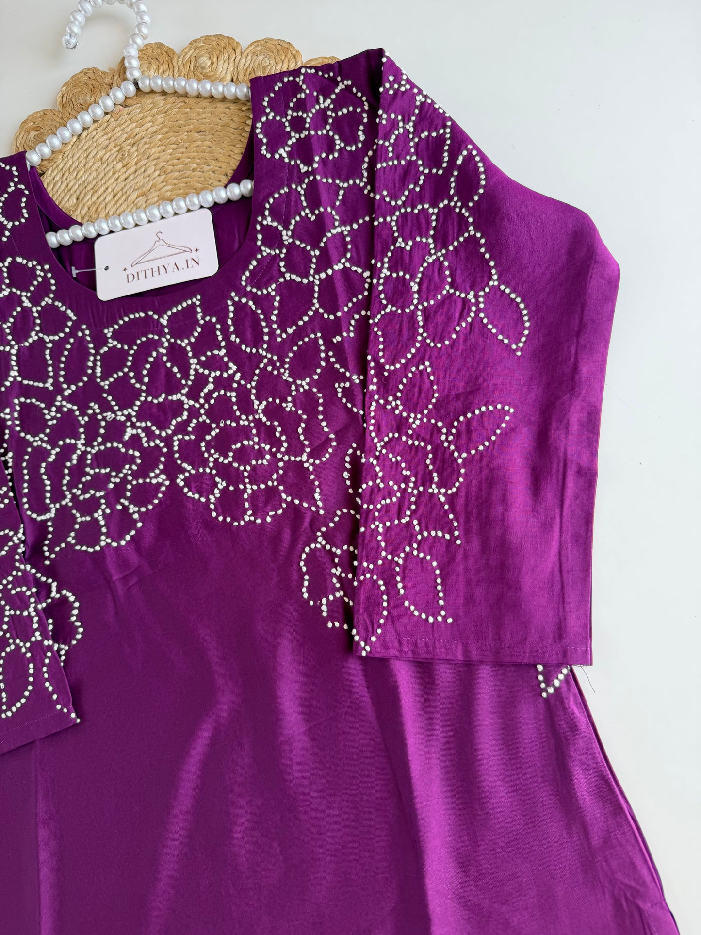 K009 - Mul muslin embroidered straight Kurti