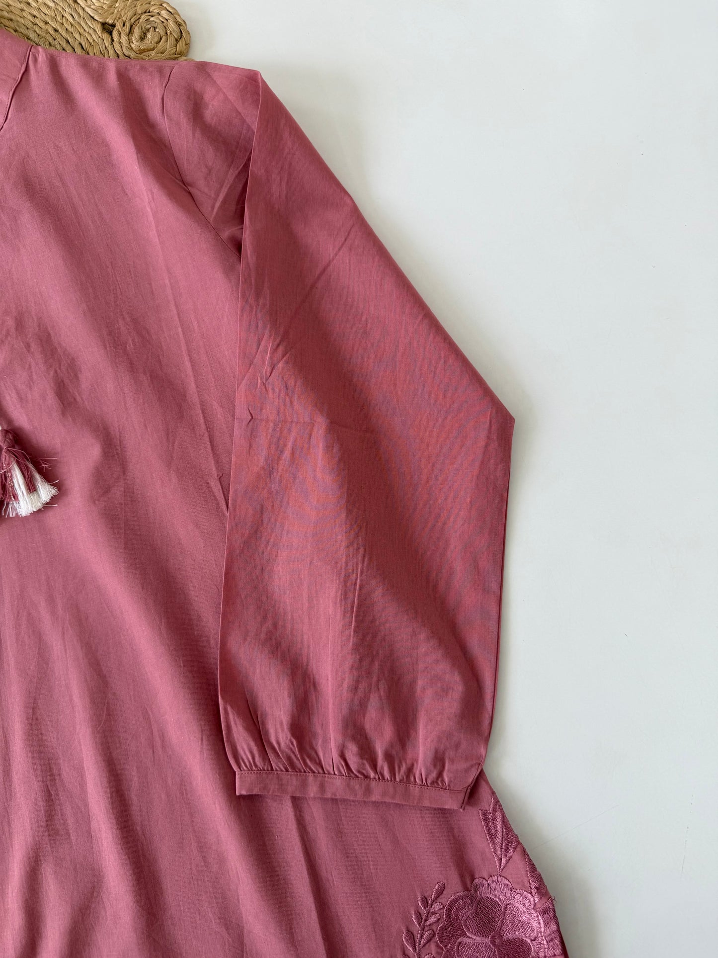 K186 - Mul cotton embroidered short Kurti