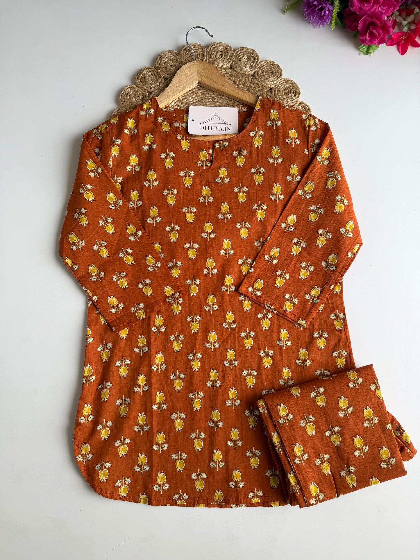 K114 - Mul cotton printed coord set