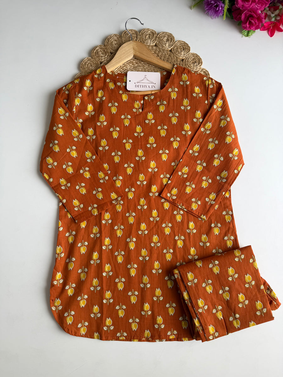 K114 - Mul cotton printed coord set