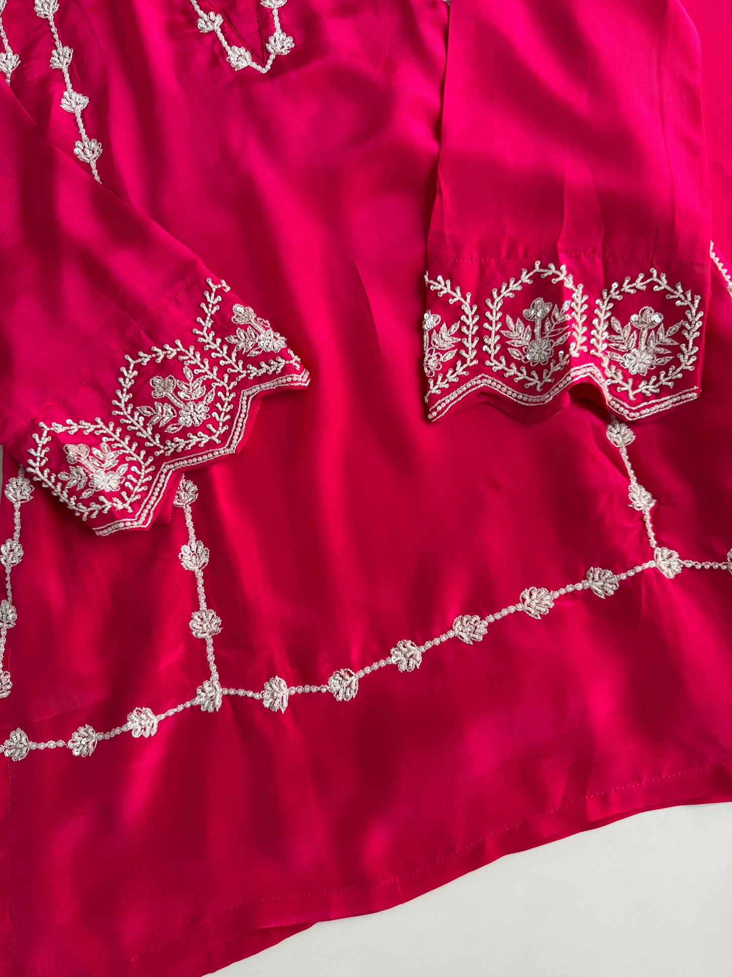 K668 - Pure crape pearl work coord set