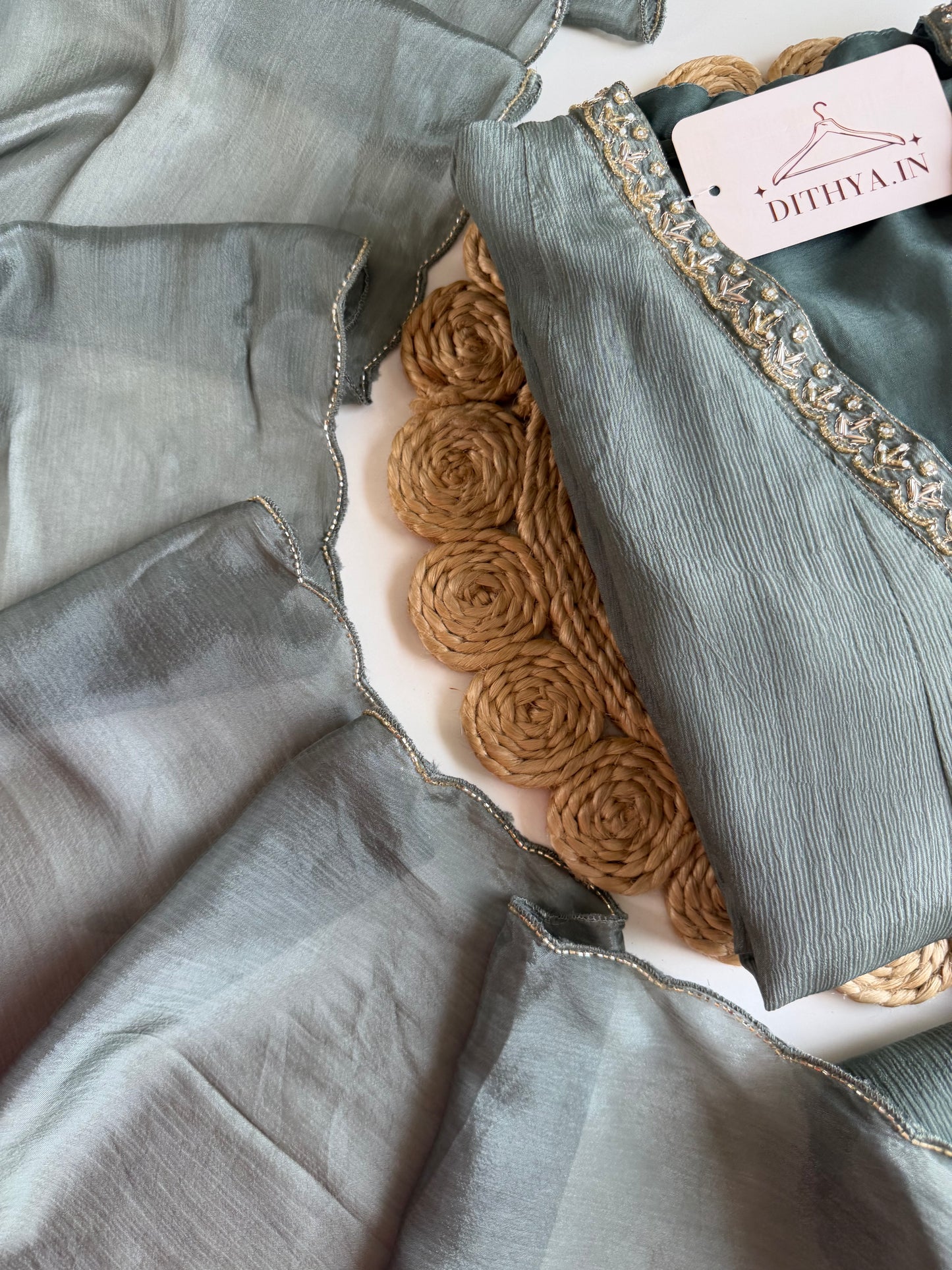 K382 - Pure Chinnon handwork Anarkali with pants and dupatta