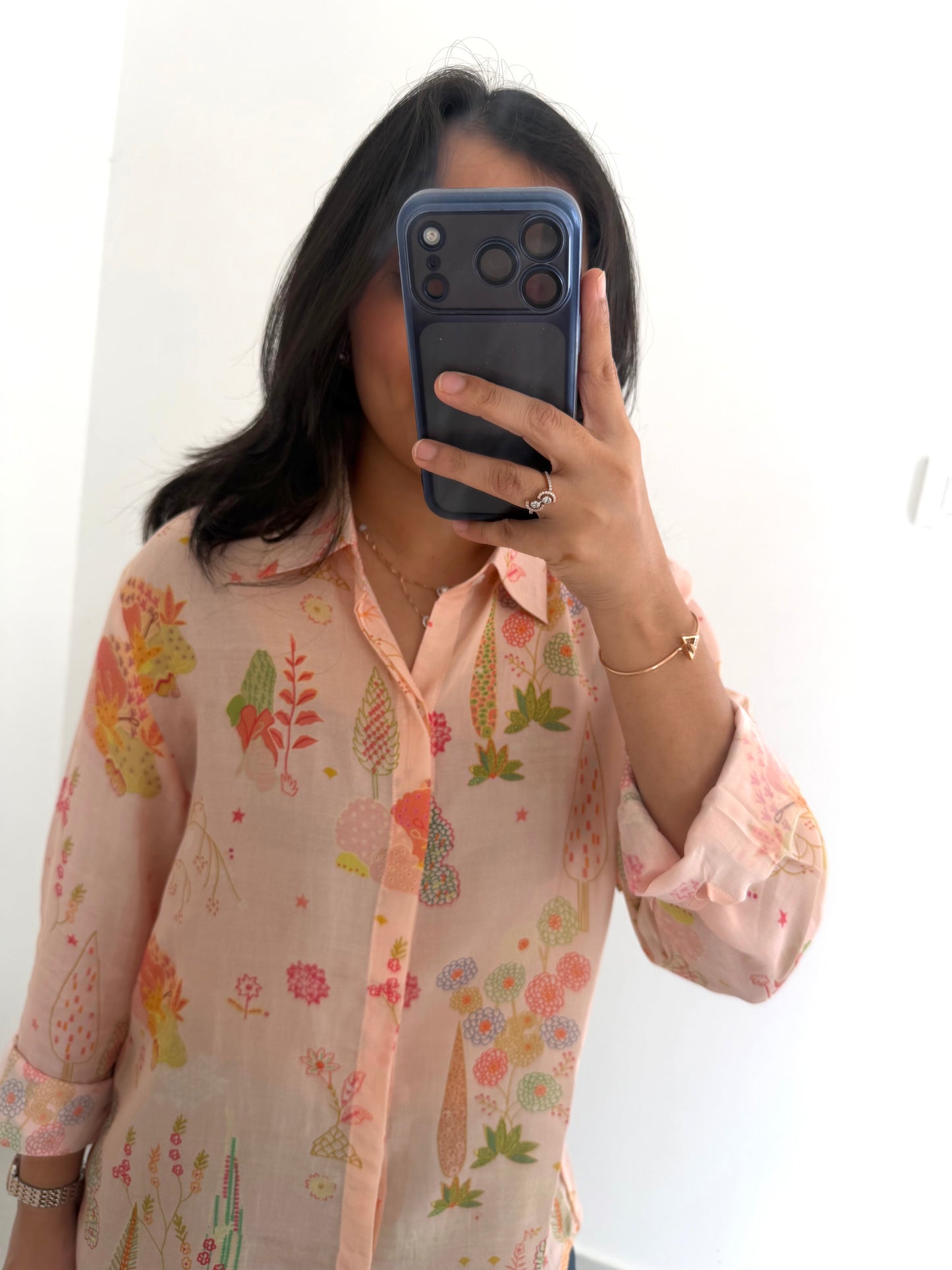 K402 - Pure muslin printed shirt