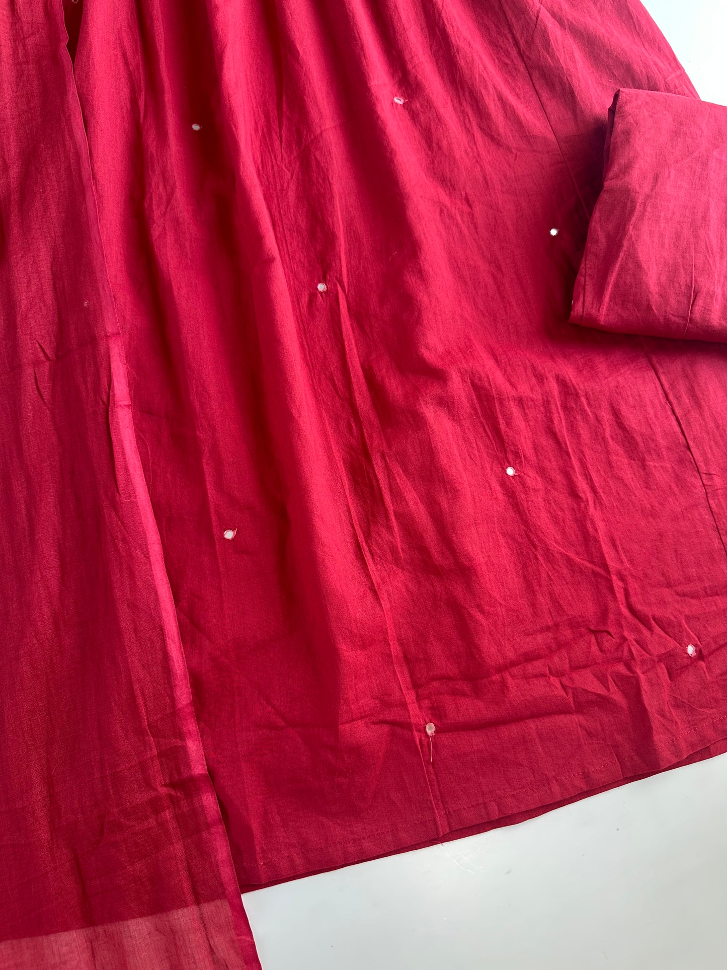 K464 - Mul Cotton Anarkali with pants and dupatta