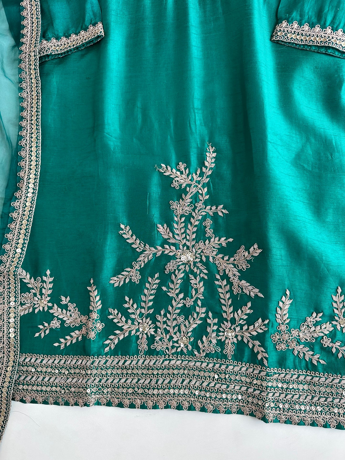 K199 - Russian silk handwork Kurti with sharara and dupatta
