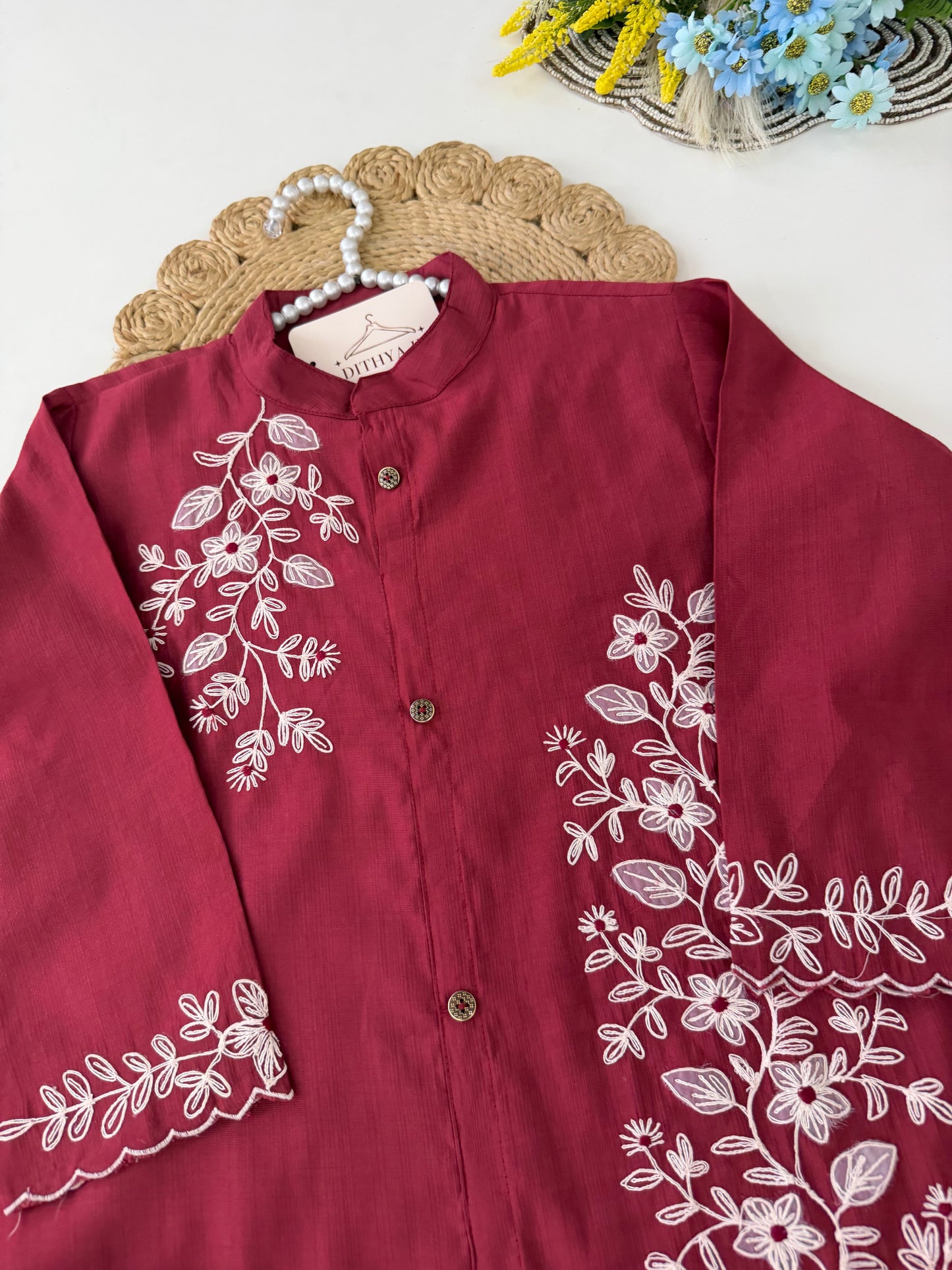 K463 - Mul cotton embroidered coord set