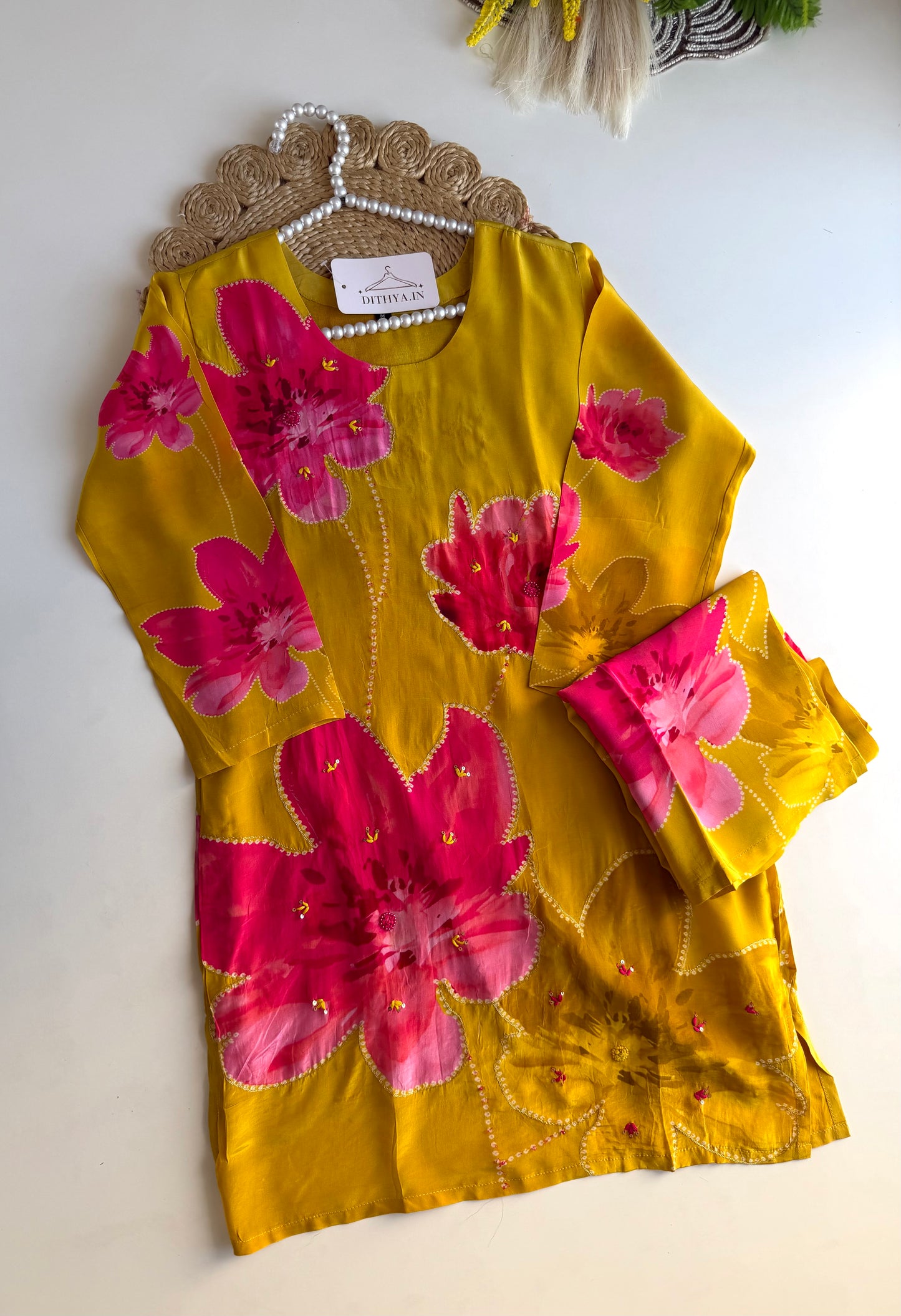 K578 - Pure crape floral coord set