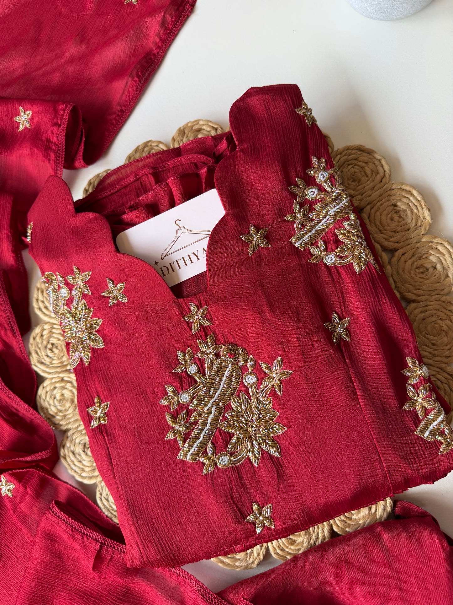 K403 - Chinnon zardosi work Anarkali with pants and dupatta
