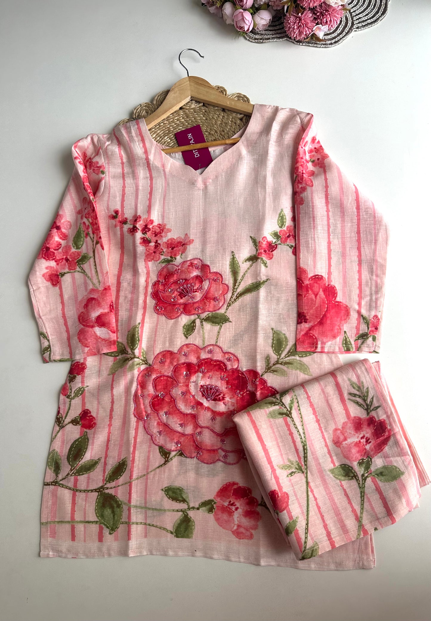 K002 - Russian silk floral coord set