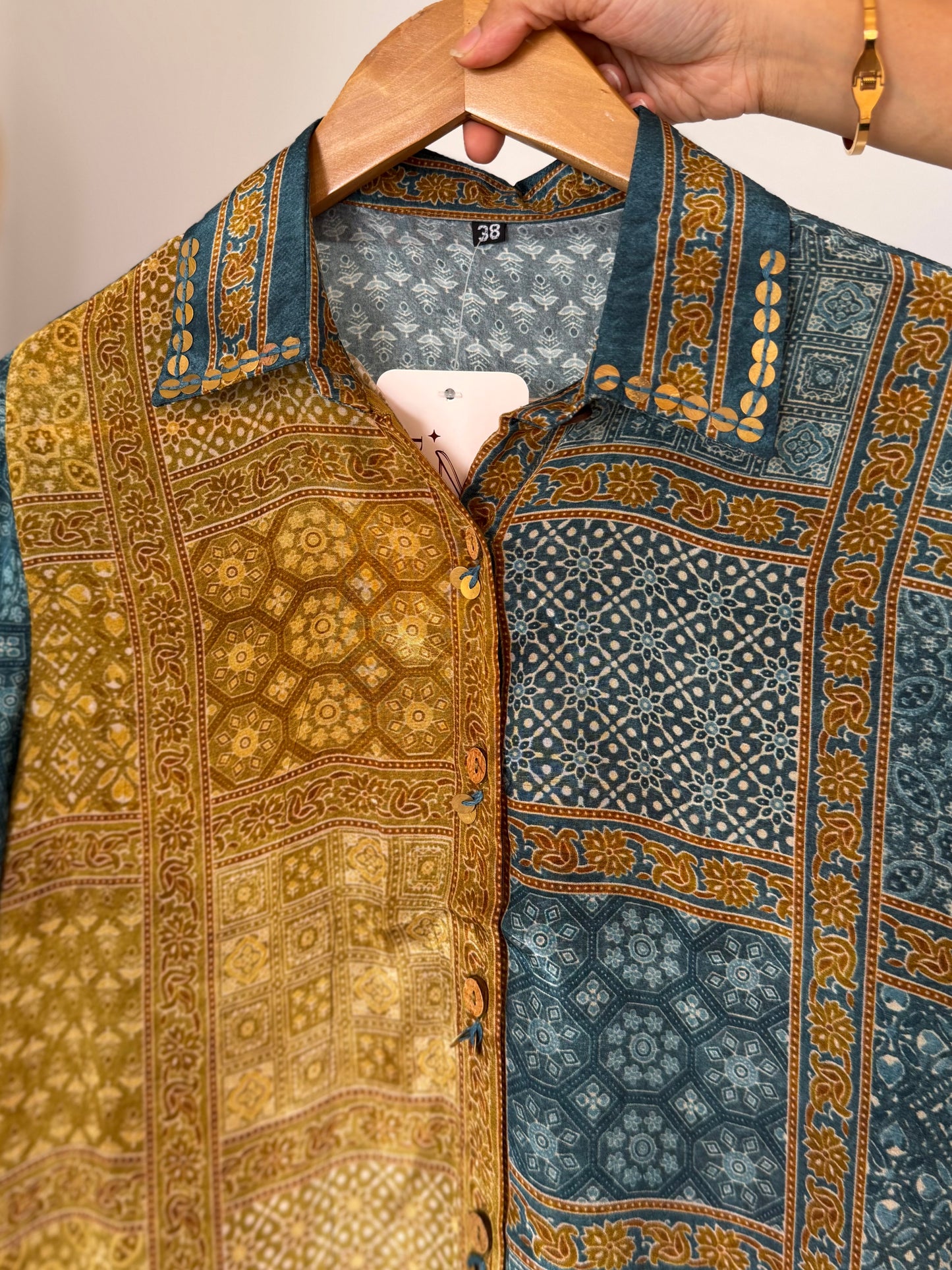 K451 - Pure crape Ajrakh shirt