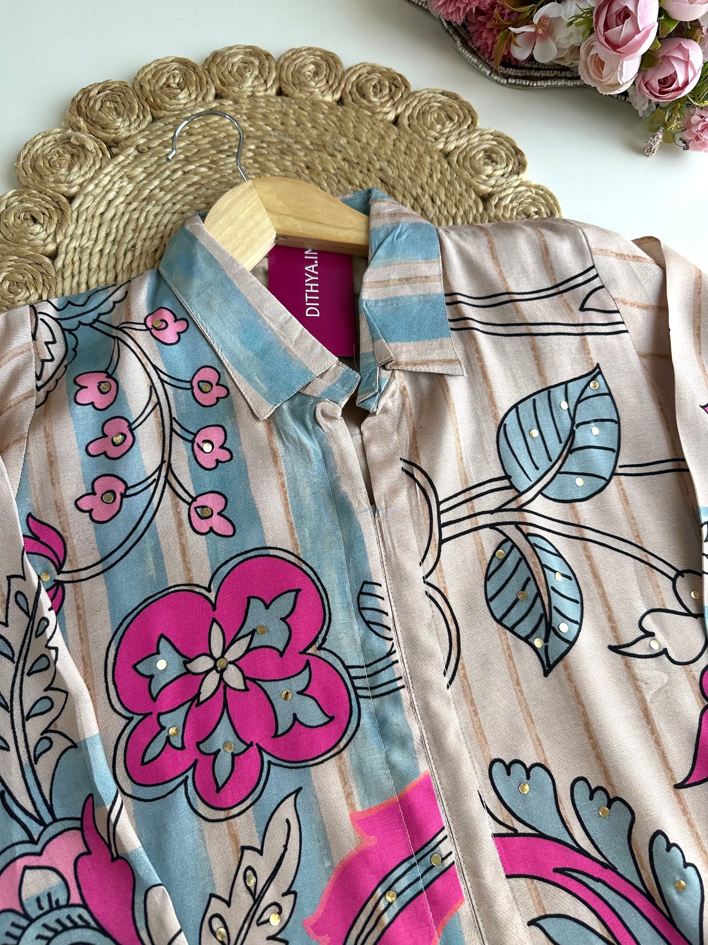 K385 - Muslin silk printed coord set