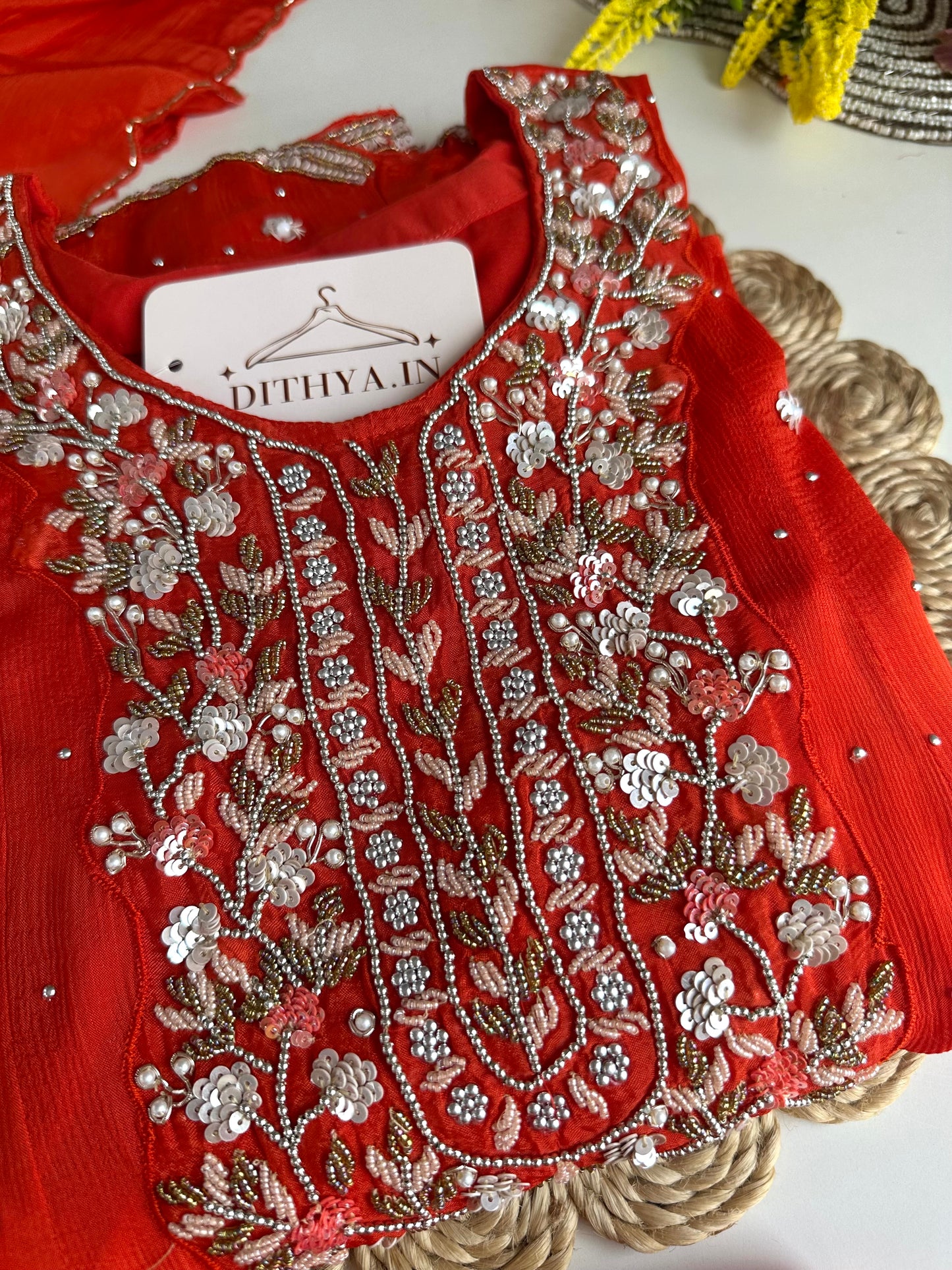 K145 - Chinnon heavy Anarkali with pants and dupatta
