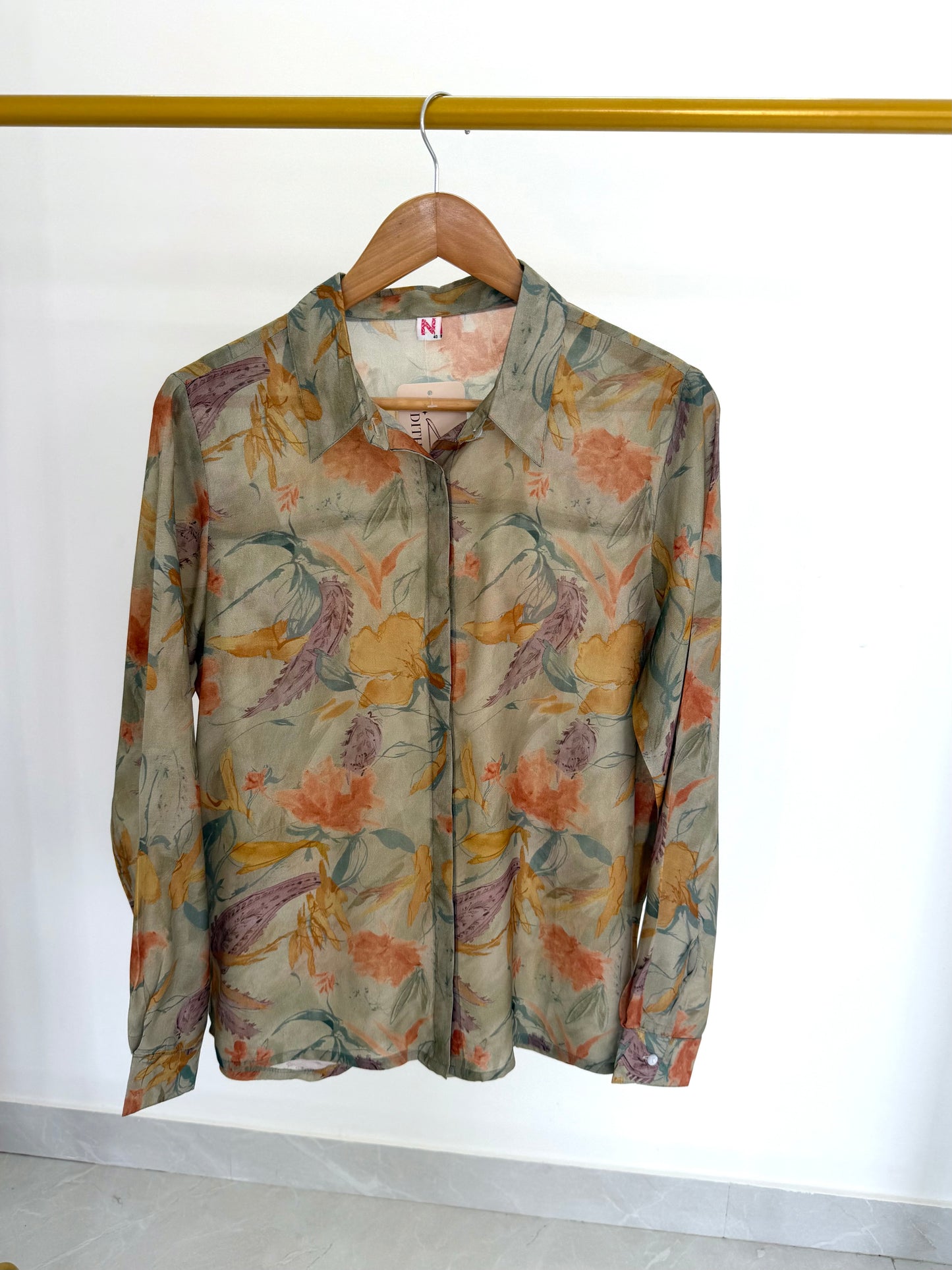 K416 - Pure muslin printed shirt