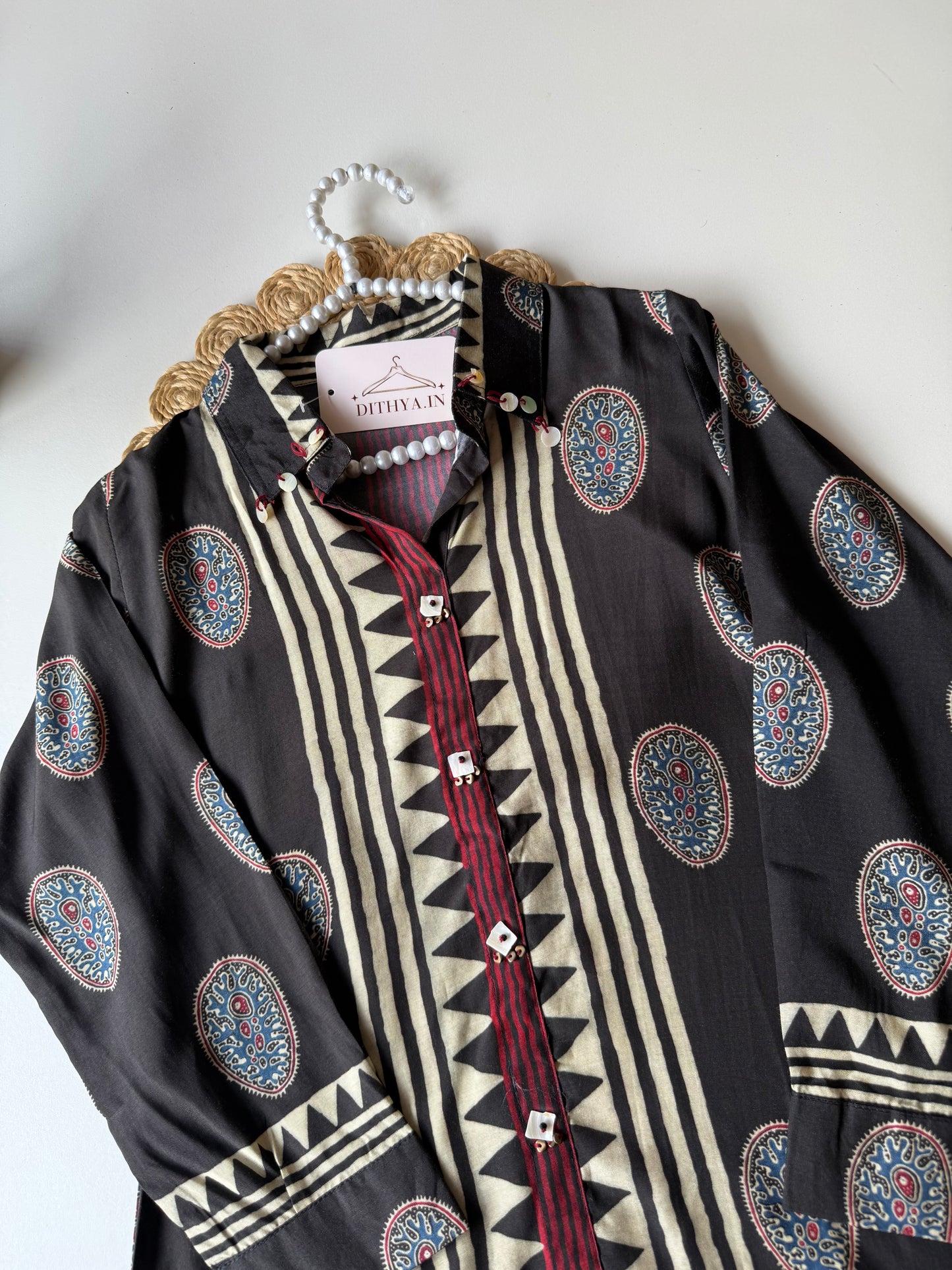 K488 - Pure Muslin ajrakh shirt