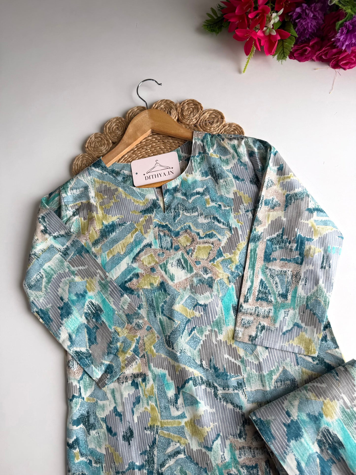 K622 - Mul cotton printed coord set