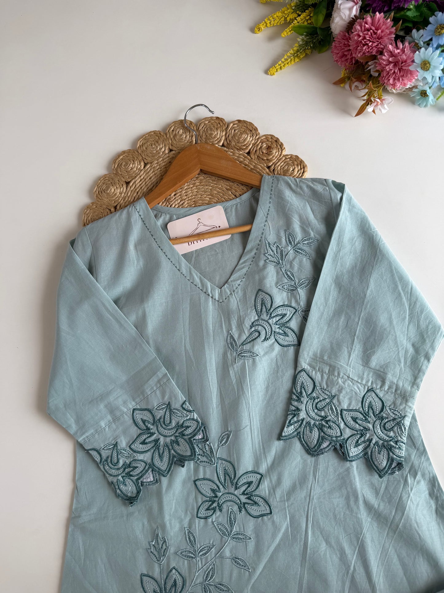 K431 - Mul cotton embroidered coord set