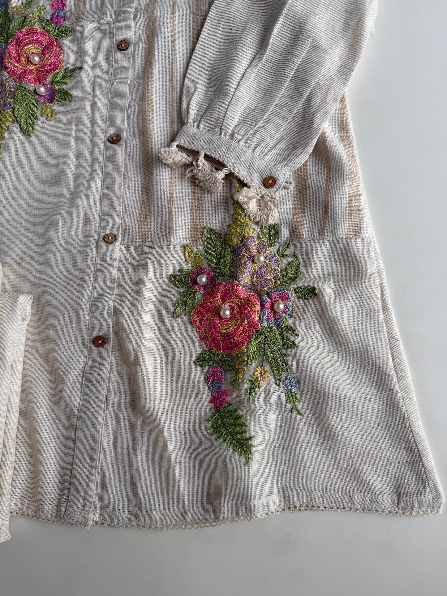 K287 - Linen embroidered coord set