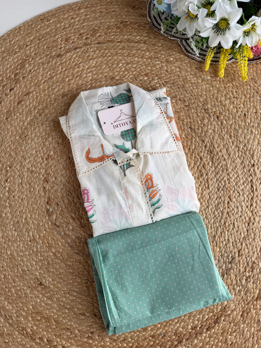 K094 - Mul cotton embroidered coord set