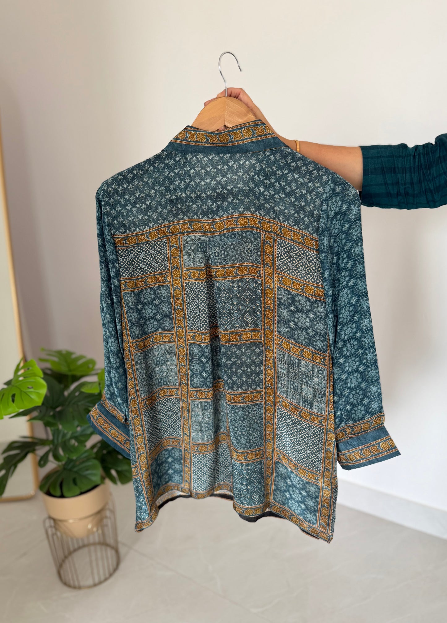 K451 - Pure crape Ajrakh shirt