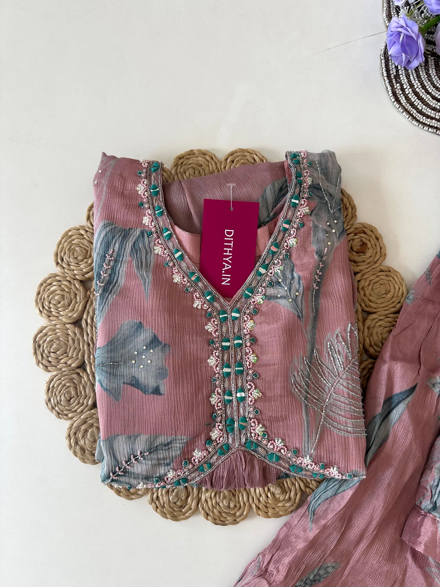 D010 -Chinnon Alia cut Anarkali with sharara pants