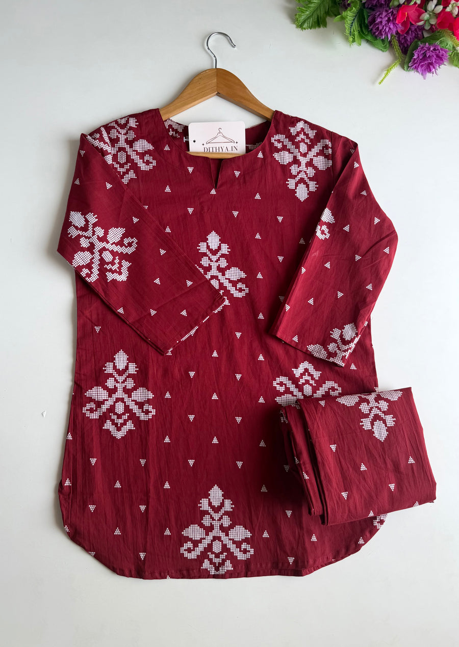 K434 - Mul cotton printed coord set