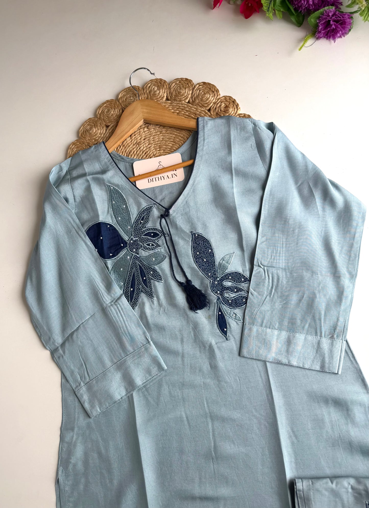 K118 - Muslin embroidered coord set