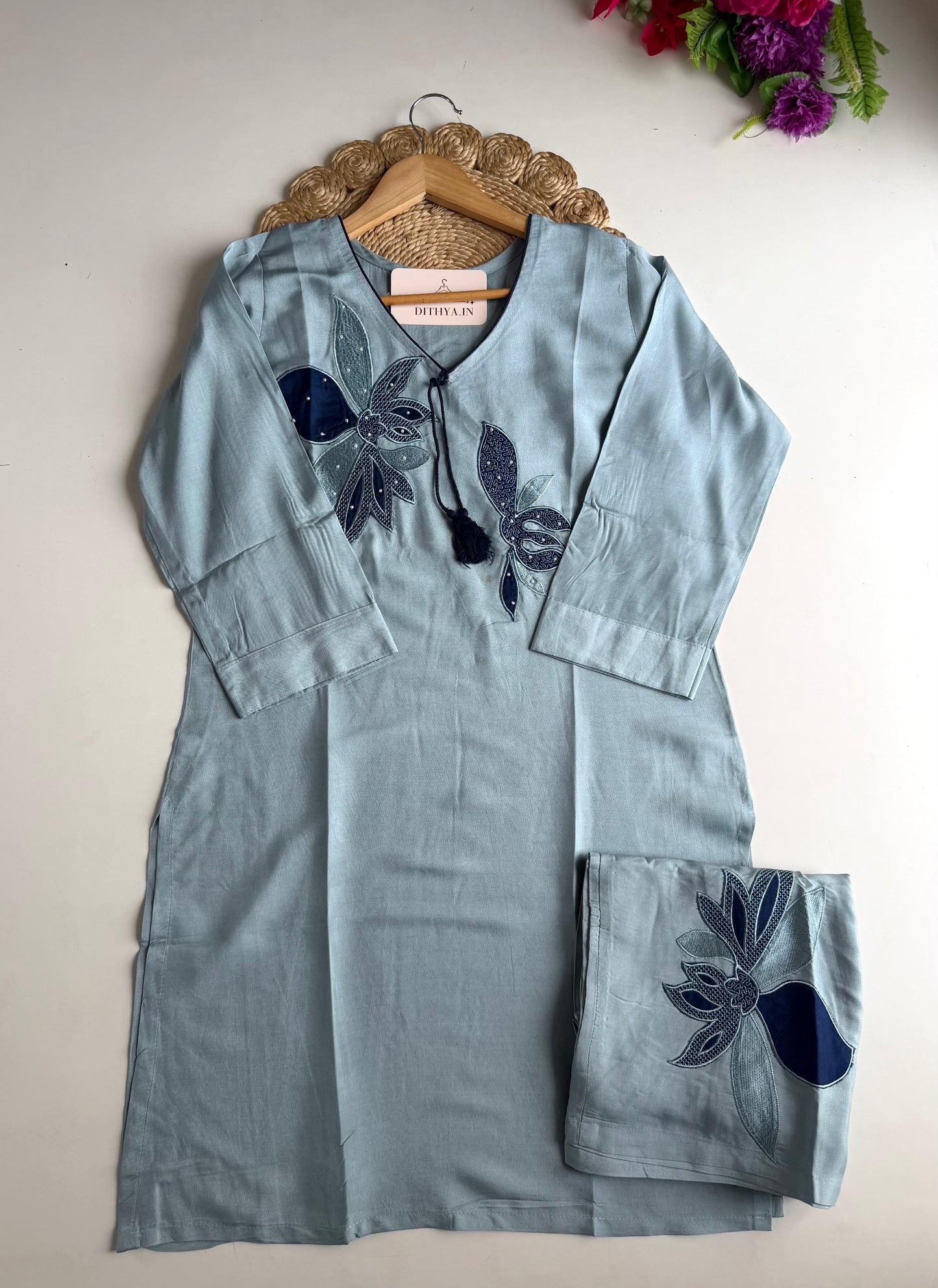 K118 - Muslin embroidered coord set