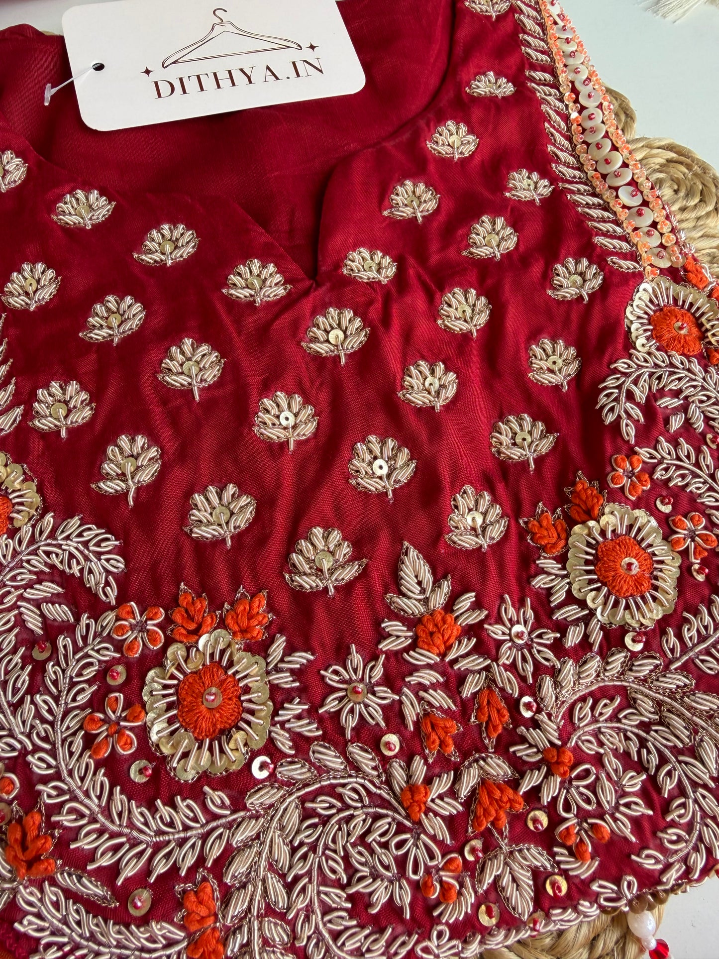 K605 - Georgette handwork Anarkali with pants and dupatta