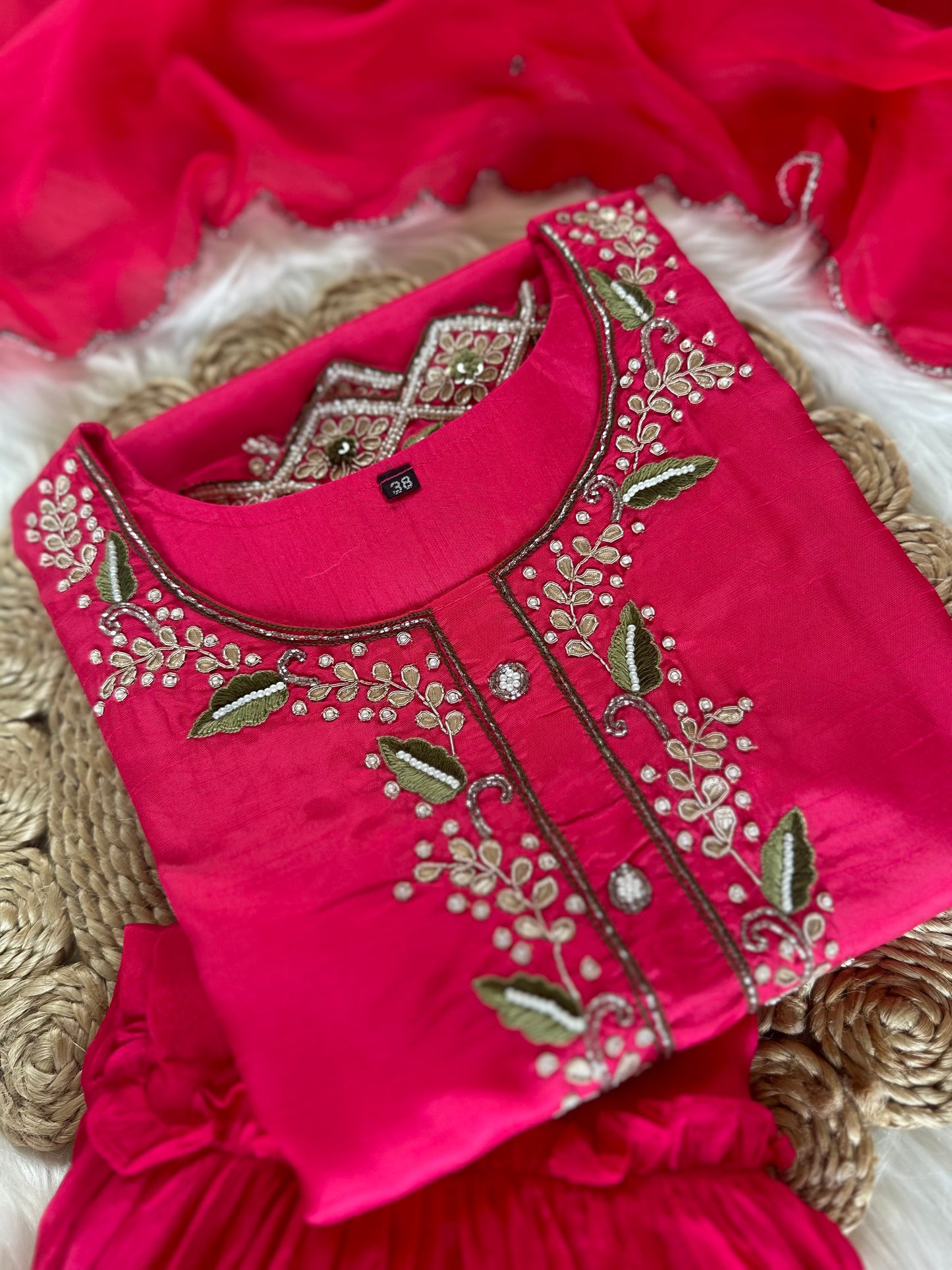 K016 - Russian silk kurti with Sharara and dupatta