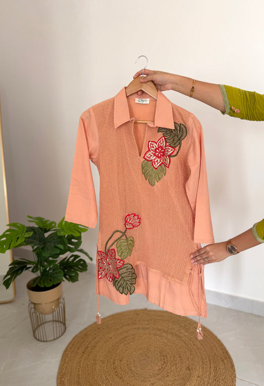 K563 - Linen embroidered coord set