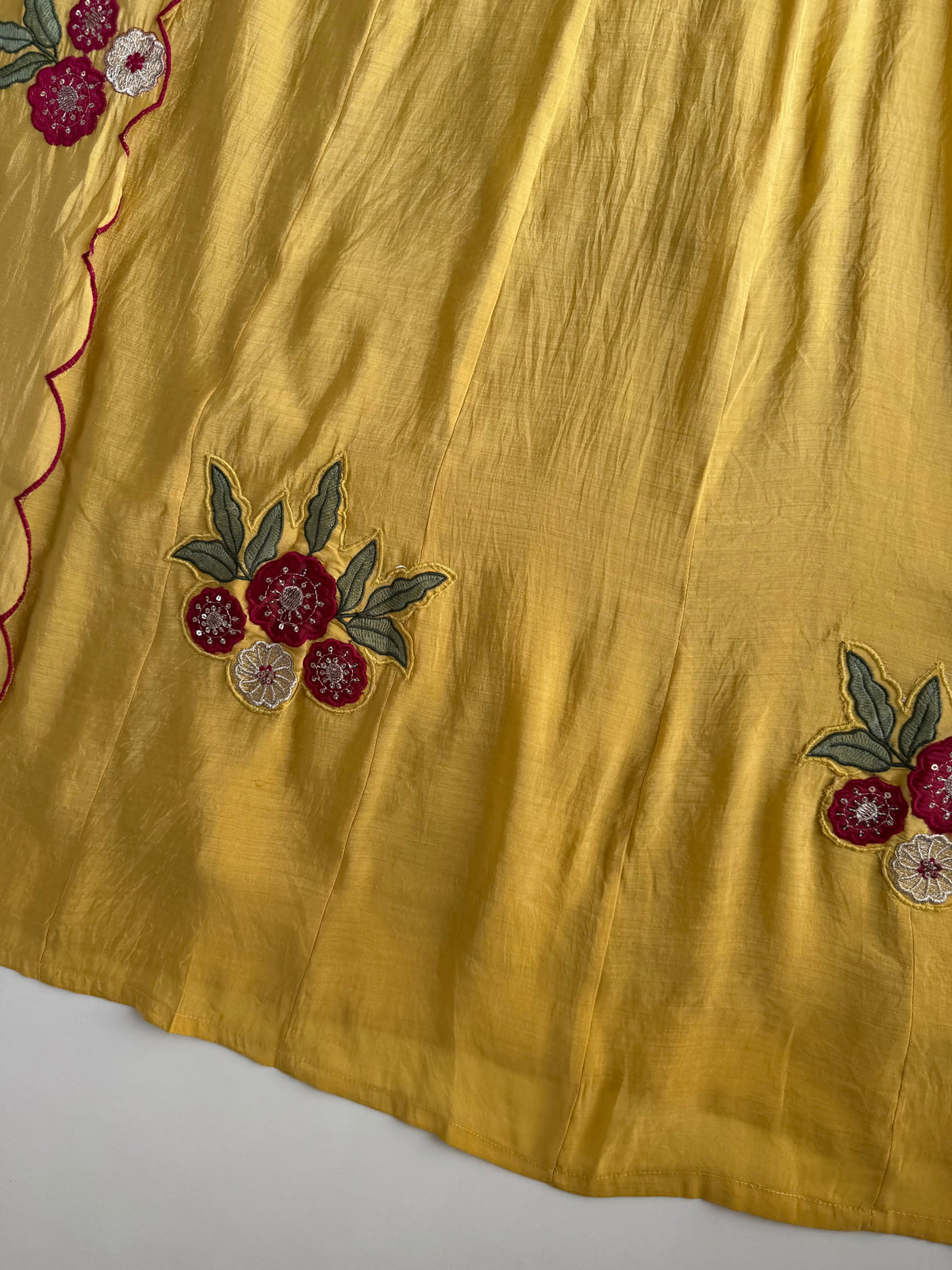 K569 - Surat Mul chanderi hand embroidered Anarkali with pants and dupatta