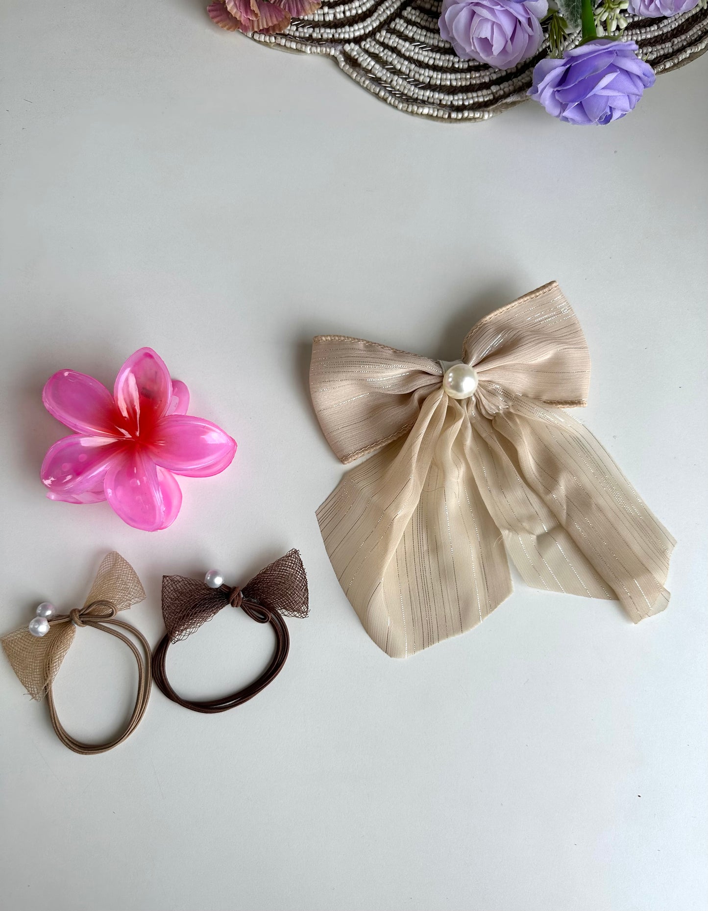 A043 - Combo - 2 Hairbands , 1 hair clutch & 1 Hair clip