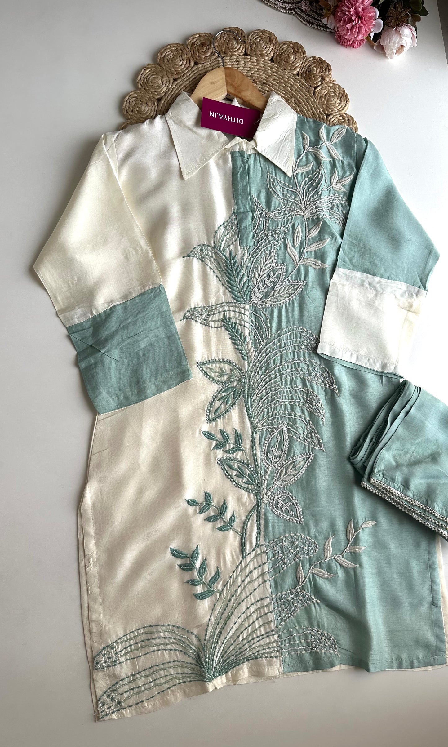 K427 - Handwork Russian silk coord set