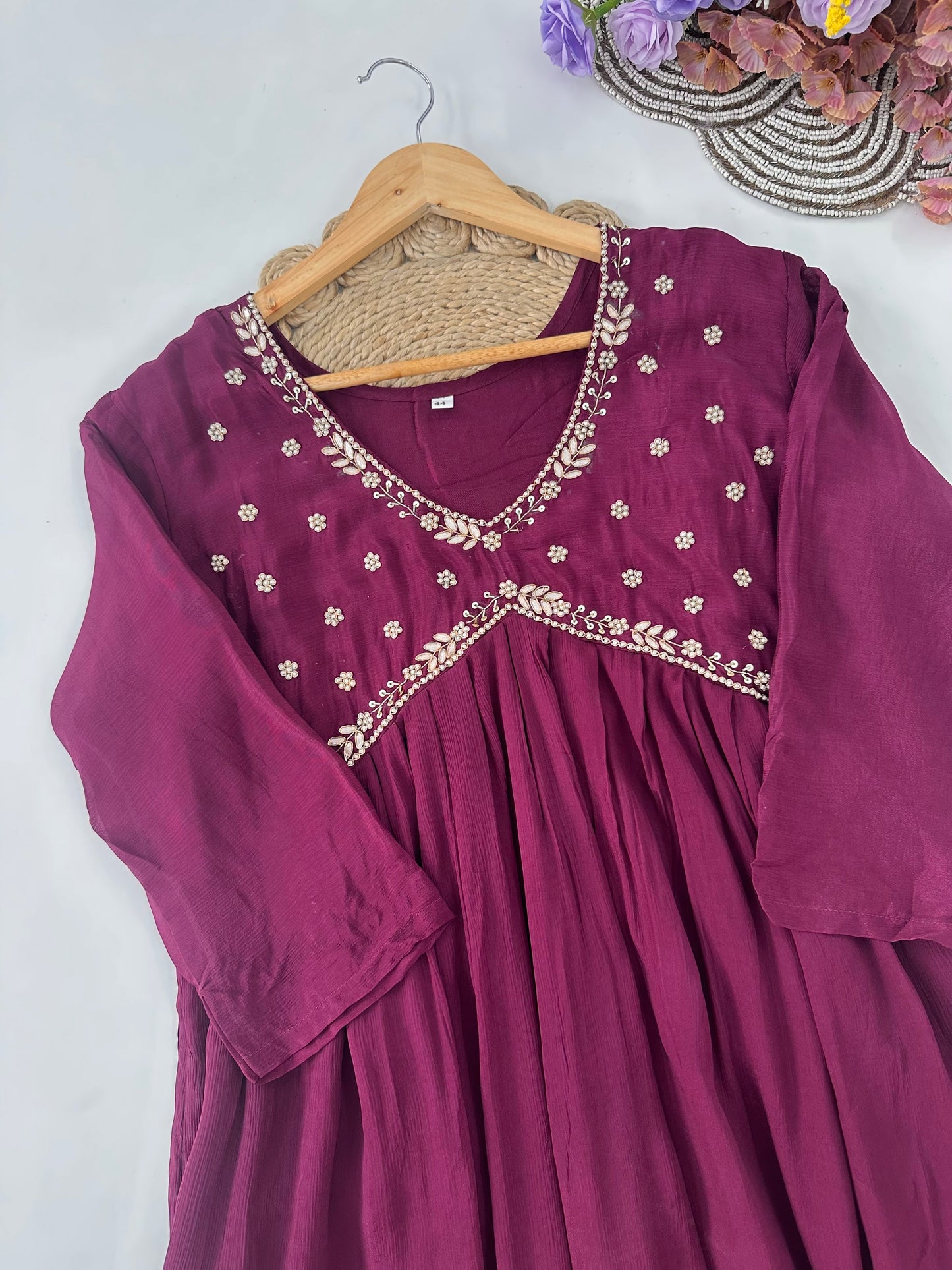 D175 - Chinnon Alia cut Anarkali with pants and dupatta