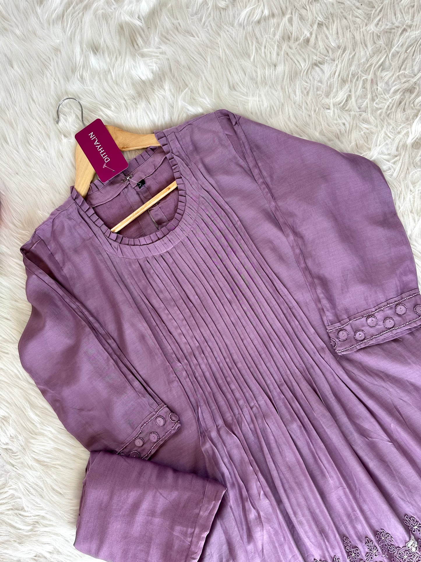 K073 - Mul Chanderi Handwork Coord set in 2 colours