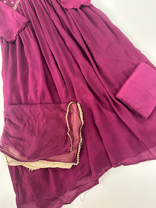 D175 - Chinnon Alia cut Anarkali with pants and dupatta
