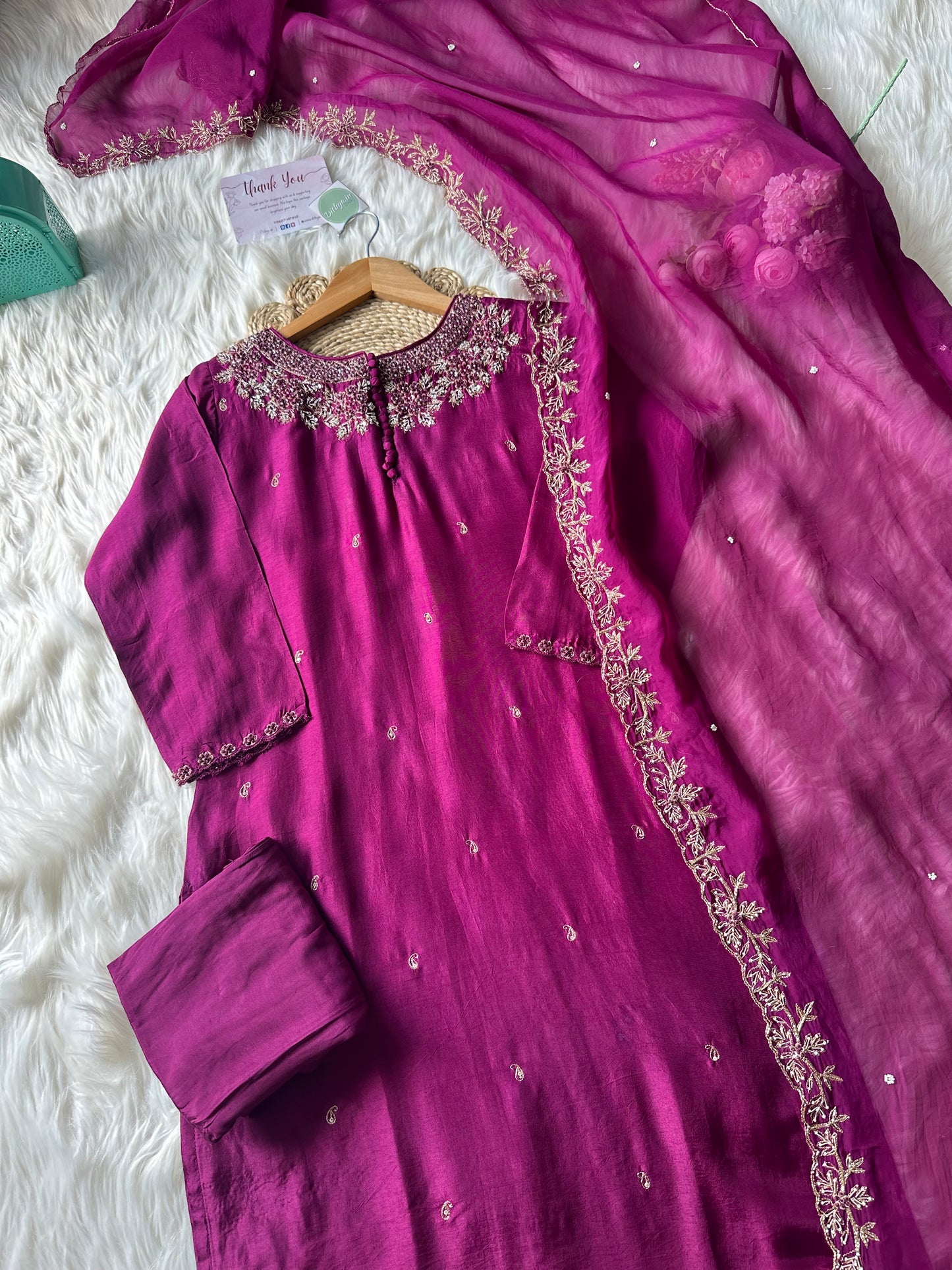 K180 - Muslin silk kurti with pants and dupatta in 4 colours .