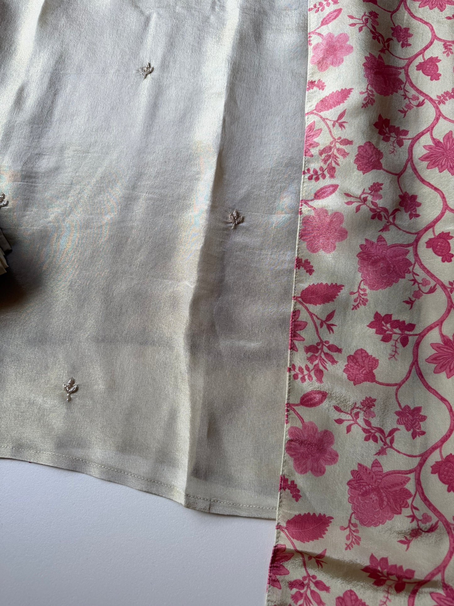 K590 - Tissue silk straight Kurti with pants and dupatta