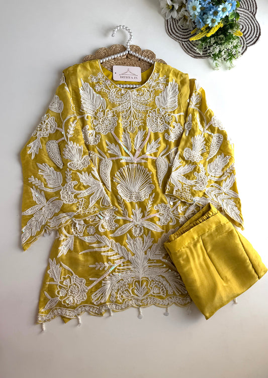 K624 - Russian silk Heavy handwork coord set