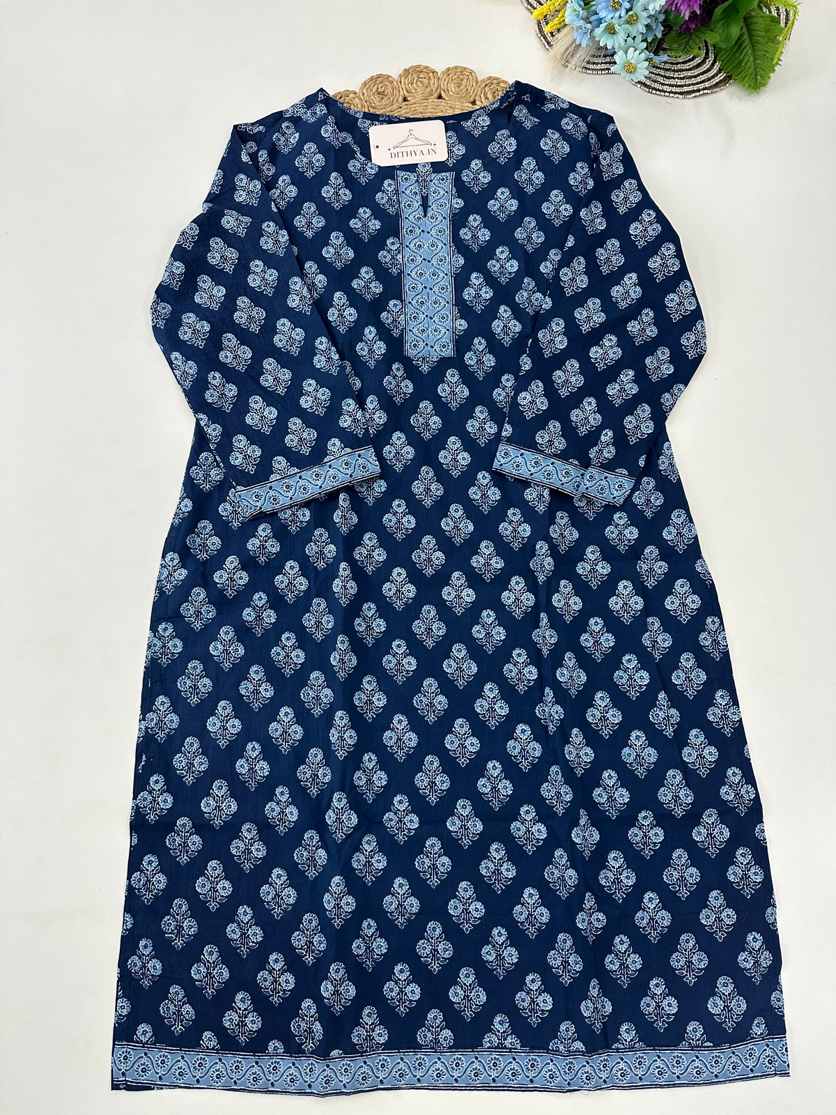 D613-Cotton  straight Kurti