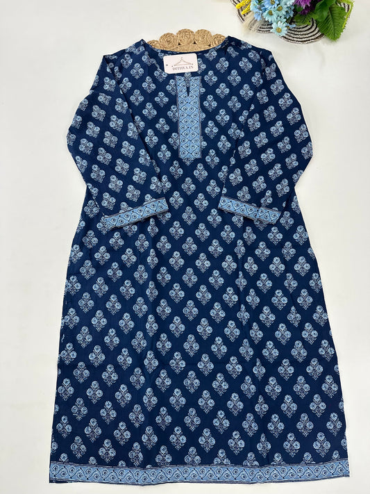 D613-Cotton  straight Kurti